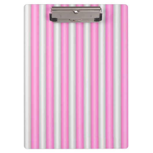 Moderne Neon-Pink-Streifen mit 3D-Effekt Klemmbrett (Vorderseite)