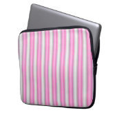 Moderne Neon-Pink-Streifen mit 3D-Effekt Laptopschutzhülle (Vorderseite Links)