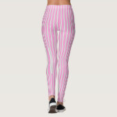 Moderne Neon-Pink-Streifen mit 3D-Effekt Leggings (Rückseite)