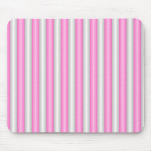 Moderne Neon-Pink-Streifen mit 3D-Effekt Mousepad (Vorne)