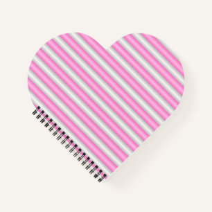 Moderne Neon-Pink-Streifen mit 3D-Effekt Notizblock