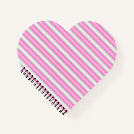 Moderne Neon-Pink-Streifen mit 3D-Effekt Notizblock (Vorderseite)