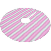 Moderne Neon-Pink-Streifen mit 3D-Effekt Polyester Weihnachtsbaumdecke (Schrägansicht)