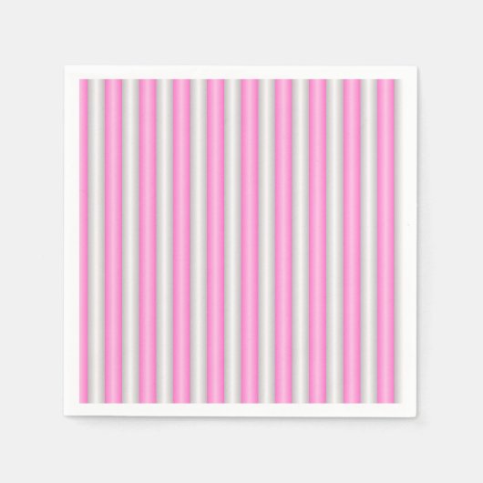 Moderne Neon-Pink-Streifen mit 3D-Effekt Serviette (Vorderseite)