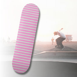 Moderne Neon-Pink-Streifen mit 3D-Effekt Skateboard
