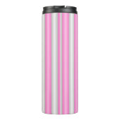 Moderne Neon-Pink-Streifen mit 3D-Effekt Thermosbecher (Rückseite)