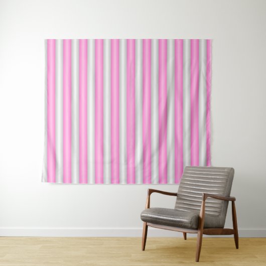 Moderne Neon-Pink-Streifen mit 3D-Effekt Wandteppich (Beispiel (Horizontal))