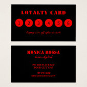 Moderne Neon Red Black Loyalty Cards (Vorne & Hinten)