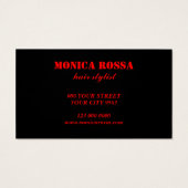 Moderne Neon Red Black Loyalty Cards (Rückseite)