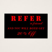 Moderne Neon Red Black Referenzkarten (Vorderseite)