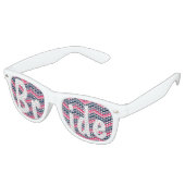 Moderne Neon rosa Marinebrücke Zickzack Hochzeit B Partybrille (Schrägansicht)