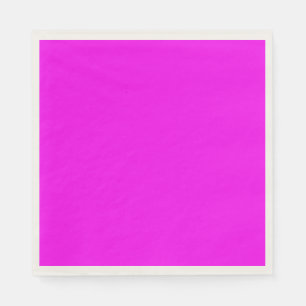 Moderne Neon Solid Pink Magenta Papier Napkin Serviette