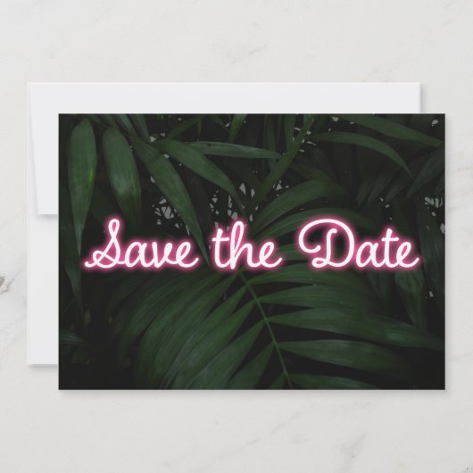Moderne Neon Wedding retten das Datum Save The Date (Rückseite)