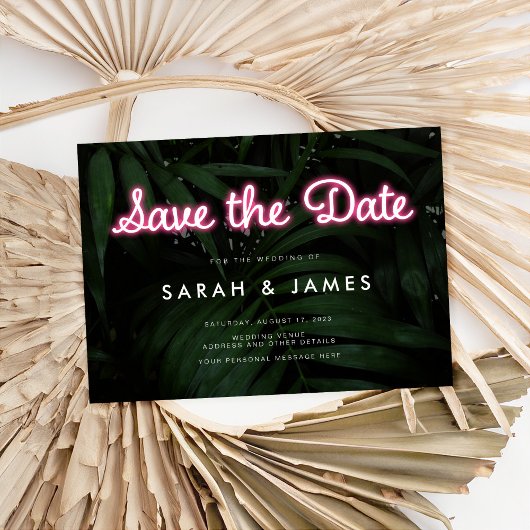 Moderne Neon Wedding retten das Datum Save The Date