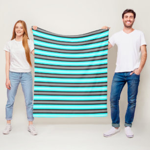 Moderne Neonblaue und schwarze 3D-Metalleffekt-Str Fleecedecke
