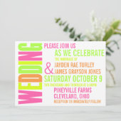 Moderne NeonBrights Einladung (Stehend Vorderseite)