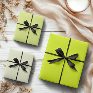Moderne Neonfarben Chartreuse Geschenkpapier Set