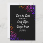 Moderne Neonfarben Rose Chic Floral Wedding Save The Date (Vorderseite)
