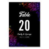 Moderne Neonfarben Rose Chic Floral Wedding Tischnummer (Vorderseite)