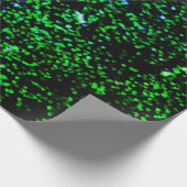 Moderne neongrüne Herzen buchen Weihnachtsbeleucht Geschenkpapier (Ecke)