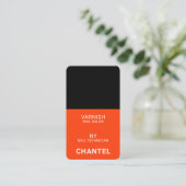 Moderne, neonorange-schicke, trendige Nagellack Visitenkarte (Stehend Vorderseite)