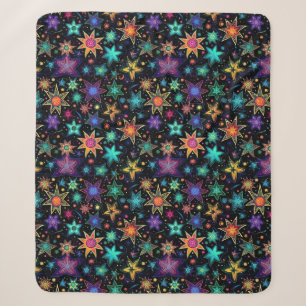 Moderne Neonsterne auf Schwarz Sherpadecke