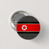 Moderne nervöse nordkoreanische Flagge Button (Vorne & Hinten)