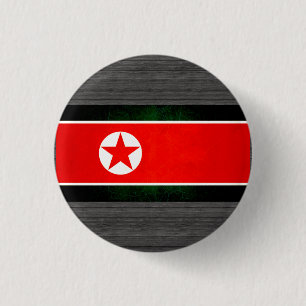 Moderne nervöse nordkoreanische Flagge Button