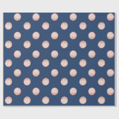 Moderne Netball-Ball Korallenrosa Navy Geschenkpapier (Flach)