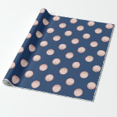 Moderne Netball-Ball Korallenrosa Navy Geschenkpapier (Ungerollt)