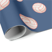 Moderne Netball-Ball Korallenrosa Navy Geschenkpapier (Rolleneckpunkt)