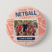 Moderne Netball-Mannschaftsfoto Coach Button (Vorderseite)