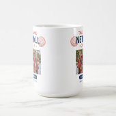 Moderne Netball-Mannschaftsfoto Coach Danke Kaffeetasse (Mittel)