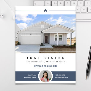Moderne 'Neu Gelistet'-Immobilienmarketing-Vorlage Flyer