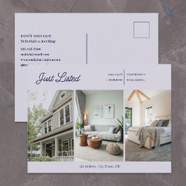 Moderne neu gelistete Lavendel-Immobilienmakler Postkarte