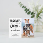 Moderne neue Adresse angepasste Foto Hunde Heimtie Ankündigungspostkarte (Stehend Vorderseite)