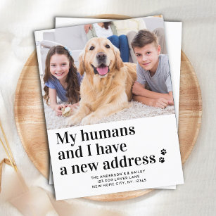 Moderne neue Adresse I Moving Pet Foto Dog Moving Postkarte