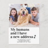 Moderne neue Adresse I Moving Pet Foto Dog Moving Postkarte (Vorderseite)