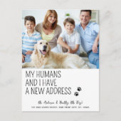 Moderne neue Adresse Wir bewegten Foto Hund für Ha Postkarte (Vorderseite)