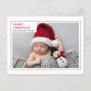 Moderne Neue Baby-Familienfoto Frohe Weihnachten 