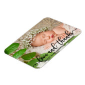 Moderne neue Baby-Liebe und Dank Foto Magnet (Linke Seite)