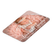 Moderne neue Baby-Liebe und Dank Foto Whit Magnet (Linke Seite)