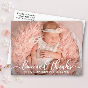 Moderne Neue Baby Liebe und Dank Foto Wht Ankündigungspostkarte