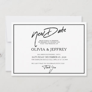 Moderne neue Date Wedding Flat Save the Date Card