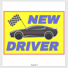 Moderne neue Fahrersignatur für Autos - Fahrschule Aufkleber