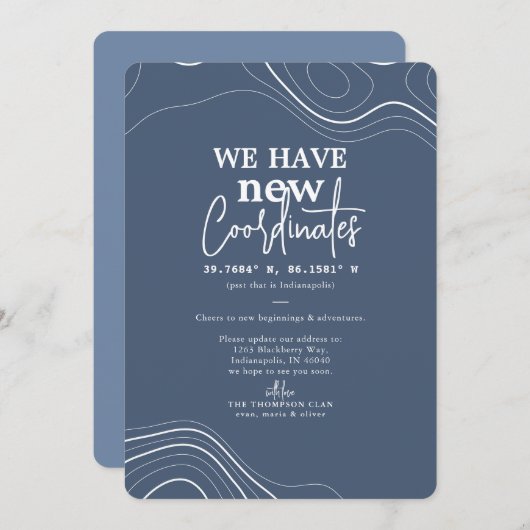 Moderne neue Koordinaten für Blue Moving Ankündigung (Vorne/Hinten)