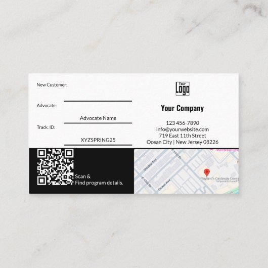 Moderne neue Kundenberatung Empfehlungskarte (Rückseite)