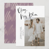 Moderne neue Planänderung Datum Hochzeit speichern Save The Date (Vorne/Hinten)