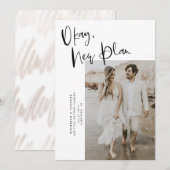 Moderne neue Planänderung Datum Hochzeit speichern Save The Date (Vorne/Hinten)