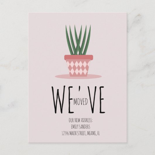 Moderne neue ZUHAUSE-Adresse Postkarte (Vorderseite)